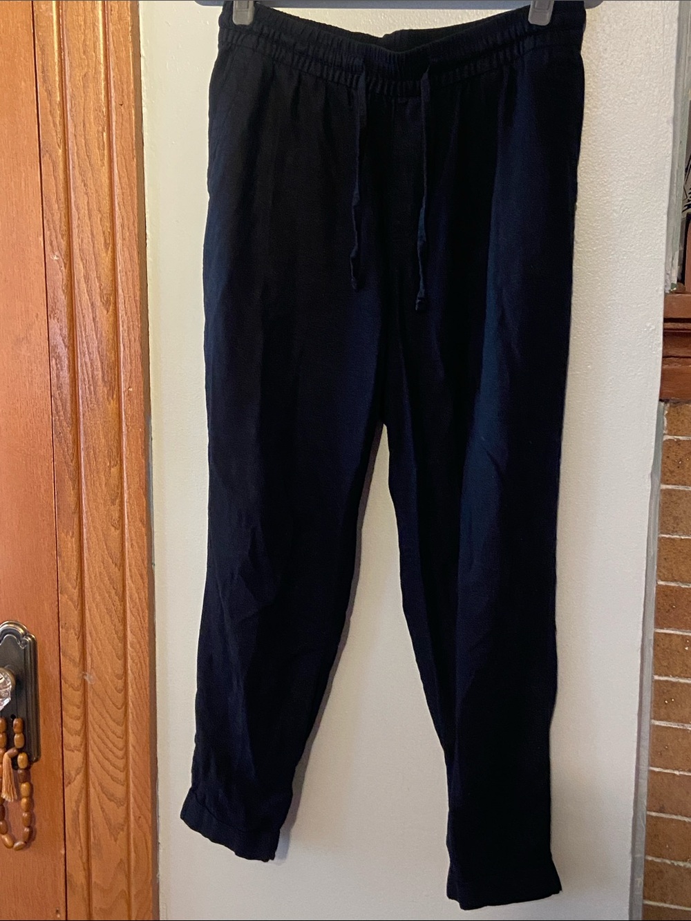 Old Navy wonens M Black linen drawstring pants Casual Pants